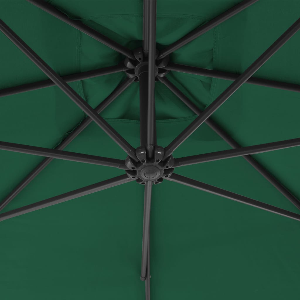Cantilever Garden Parasol | Green | Polyester | Large | Tiltable