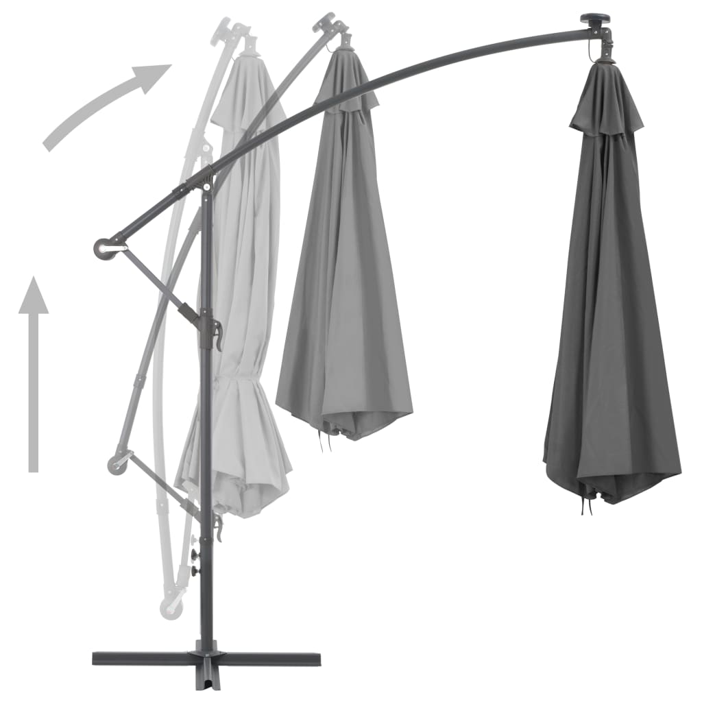 Cantilever Garden Parasol | Anthracite | Polyester, Steel