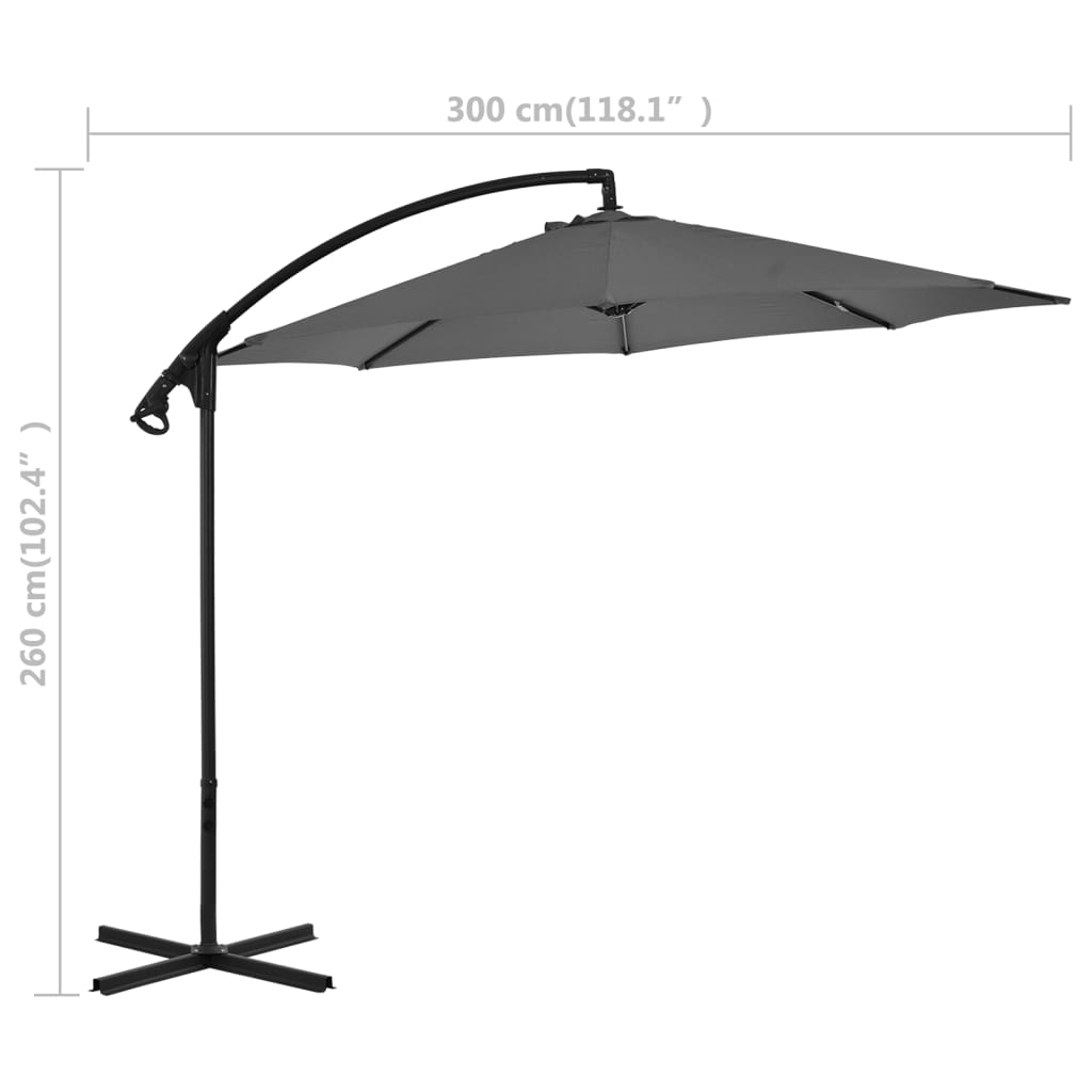 Cantilever Garden Parasol | Anthracite | Polyester, Steel