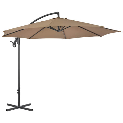 Cantilever Garden Parasol with Steel Pole 300 cm Taupe