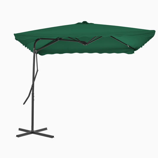 Garden Parasol | Green | Polyester, Steel | Large