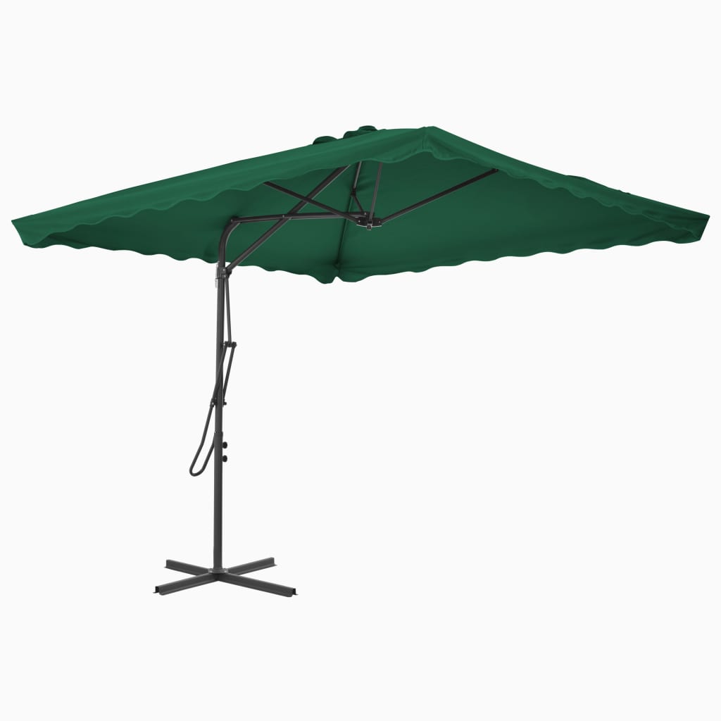 Garden Parasol | Green | Polyester, Steel | Large