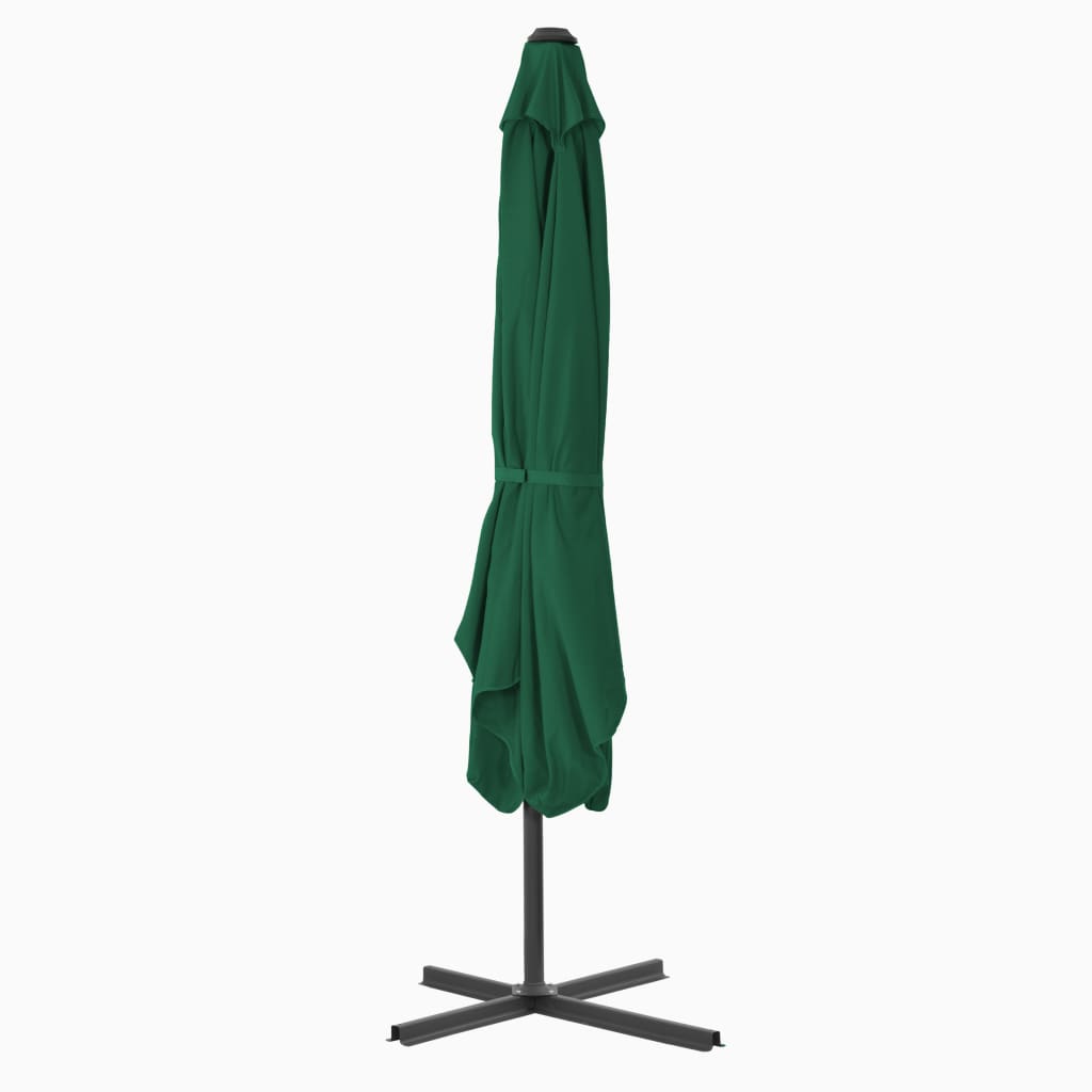 Garden Parasol | Green | Polyester, Steel | Large