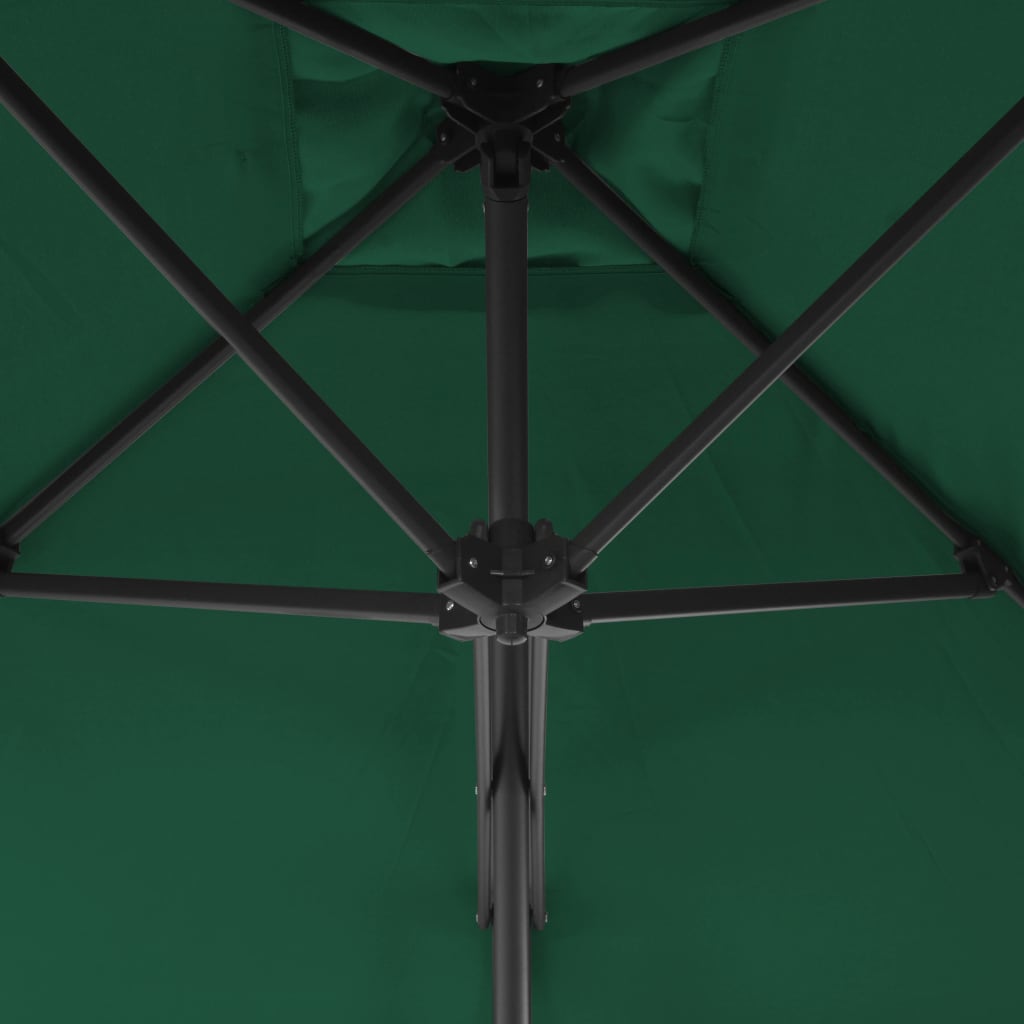 Garden Parasol | Green | Polyester, Steel | Large