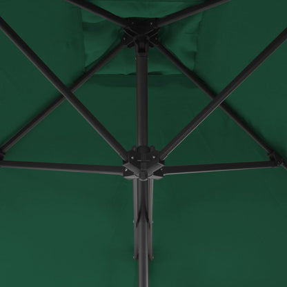 Garden Parasol | Green | Polyester, Steel | Large