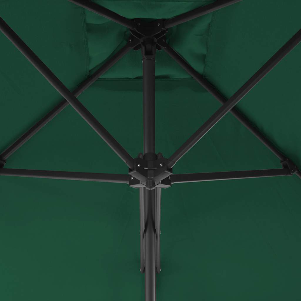 44881 vidaXL Outdoor Parasol with Steel Pole 250x250 cm Green