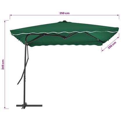 44881 vidaXL Outdoor Parasol with Steel Pole 250x250 cm Green