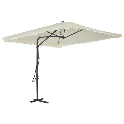 Garden Parasol with Steel Pole 250x250 cm Sand