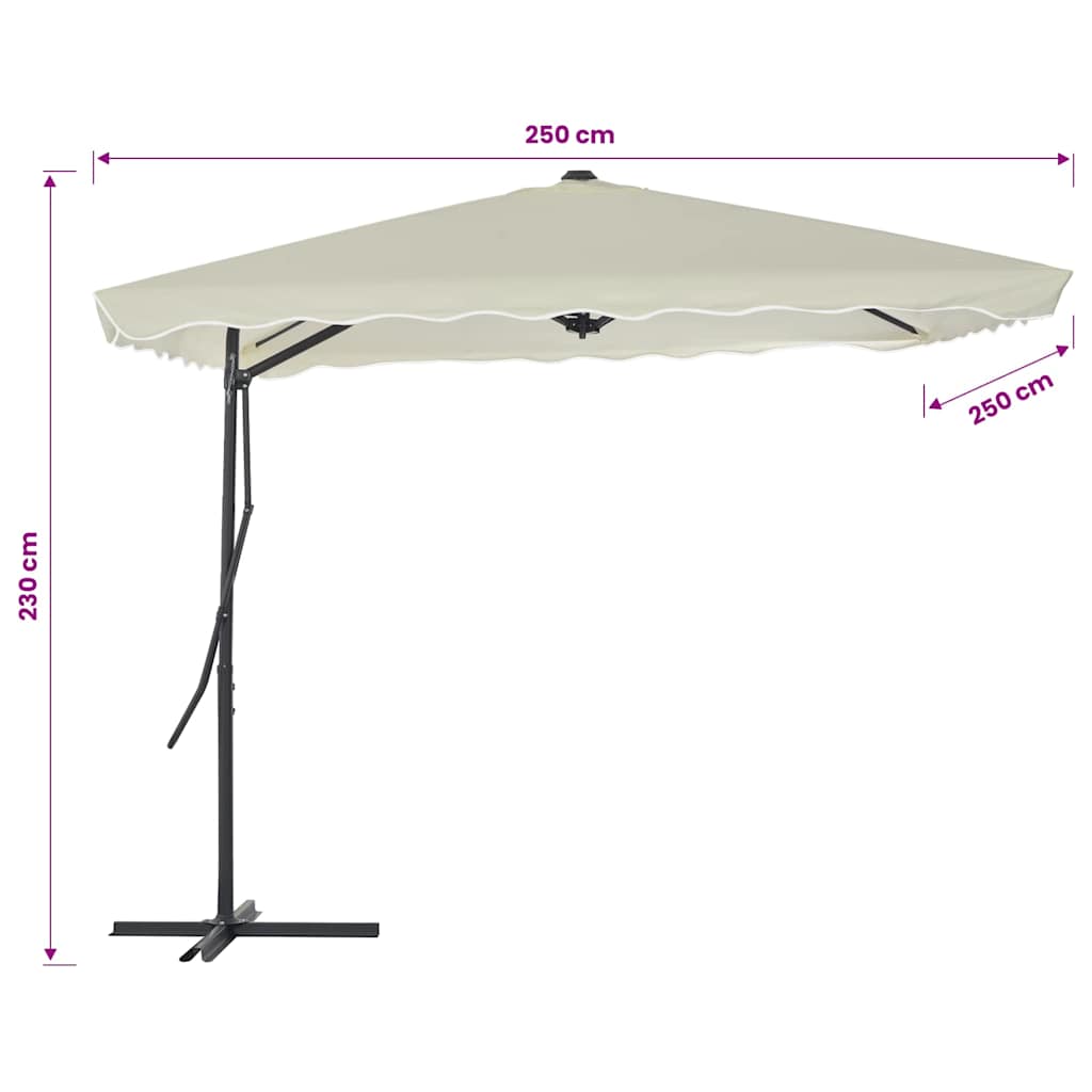 Garden Parasol with Steel Pole 250x250 cm Sand