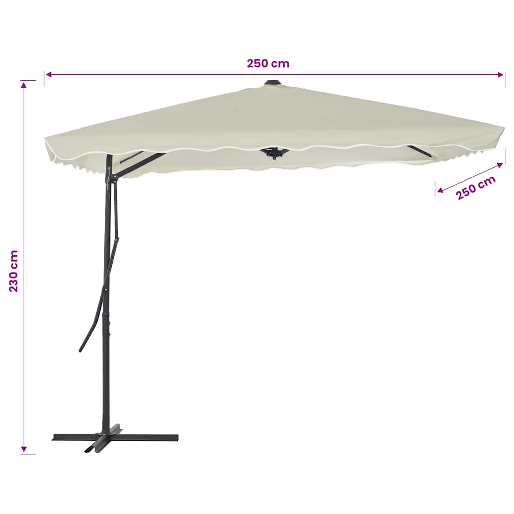 Garden Parasol with Steel Pole 250x250 cm Sand