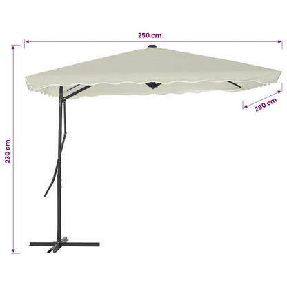 Garden Parasol with Steel Pole 250x250 cm Sand