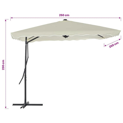 44882 vidaXL Outdoor Parasol with Steel Pole 250x250 cm Sand
