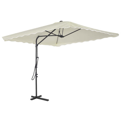 44882 vidaXL Outdoor Parasol with Steel Pole 250x250 cm Sand