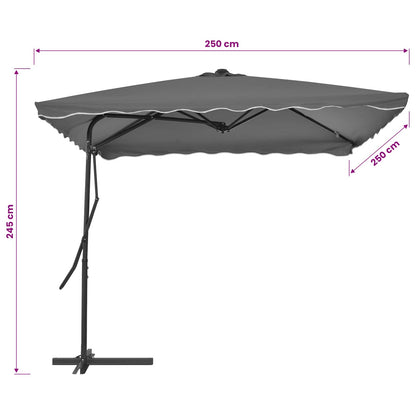 44883 vidaXL Outdoor Parasol with Steel Pole 250x250 cm Anthracite