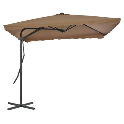 Garden Parasol | Taupe | Polyester | Large | Rotatable | Garden Parasol