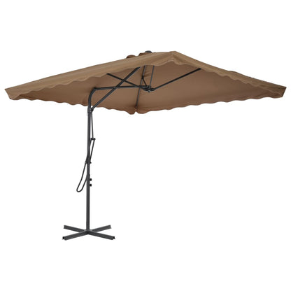 Garden Parasol | Taupe | Polyester | Large | Rotatable | Garden Parasol