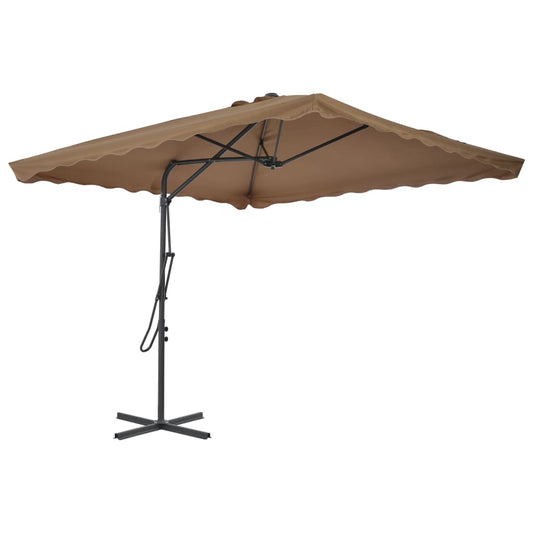 Garden Parasol | Taupe | Polyester | Large | Rotatable | Garden Parasol
