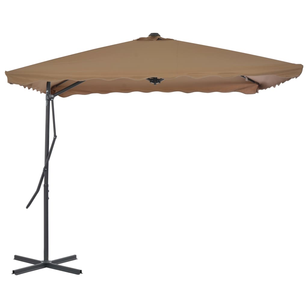Garden Parasol | Taupe | Polyester | Large | Rotatable | Garden Parasol