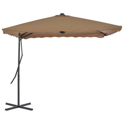 Garden Parasol | Taupe | Polyester | Large | Rotatable | Garden Parasol