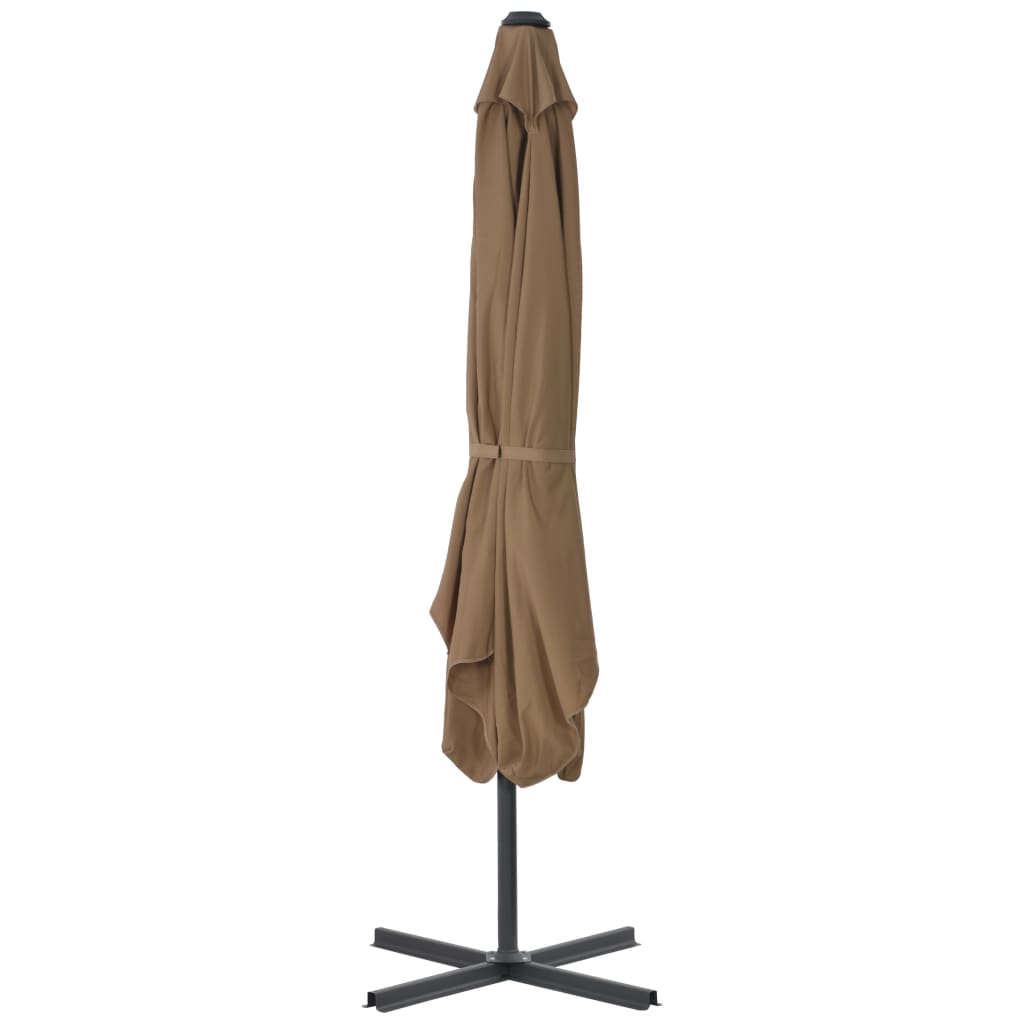 Garden Parasol | Taupe | Polyester | Large | Rotatable | Garden Parasol