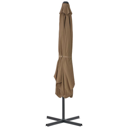 Garden Parasol | Taupe | Polyester | Large | Rotatable | Garden Parasol