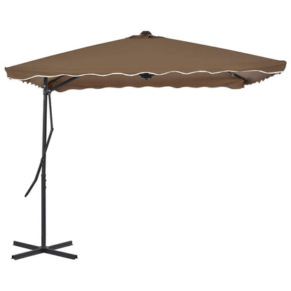 44884 vidaXL Outdoor Parasol with Steel Pole 250x250 cm Taupe