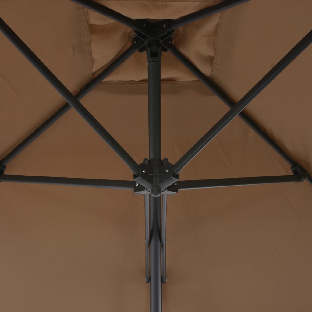 Garden Parasol | Taupe | Polyester | Large | Rotatable | Garden Parasol