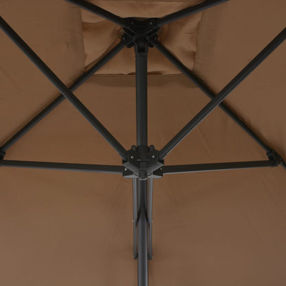 Garden Parasol | Taupe | Polyester | Large | Rotatable | Garden Parasol