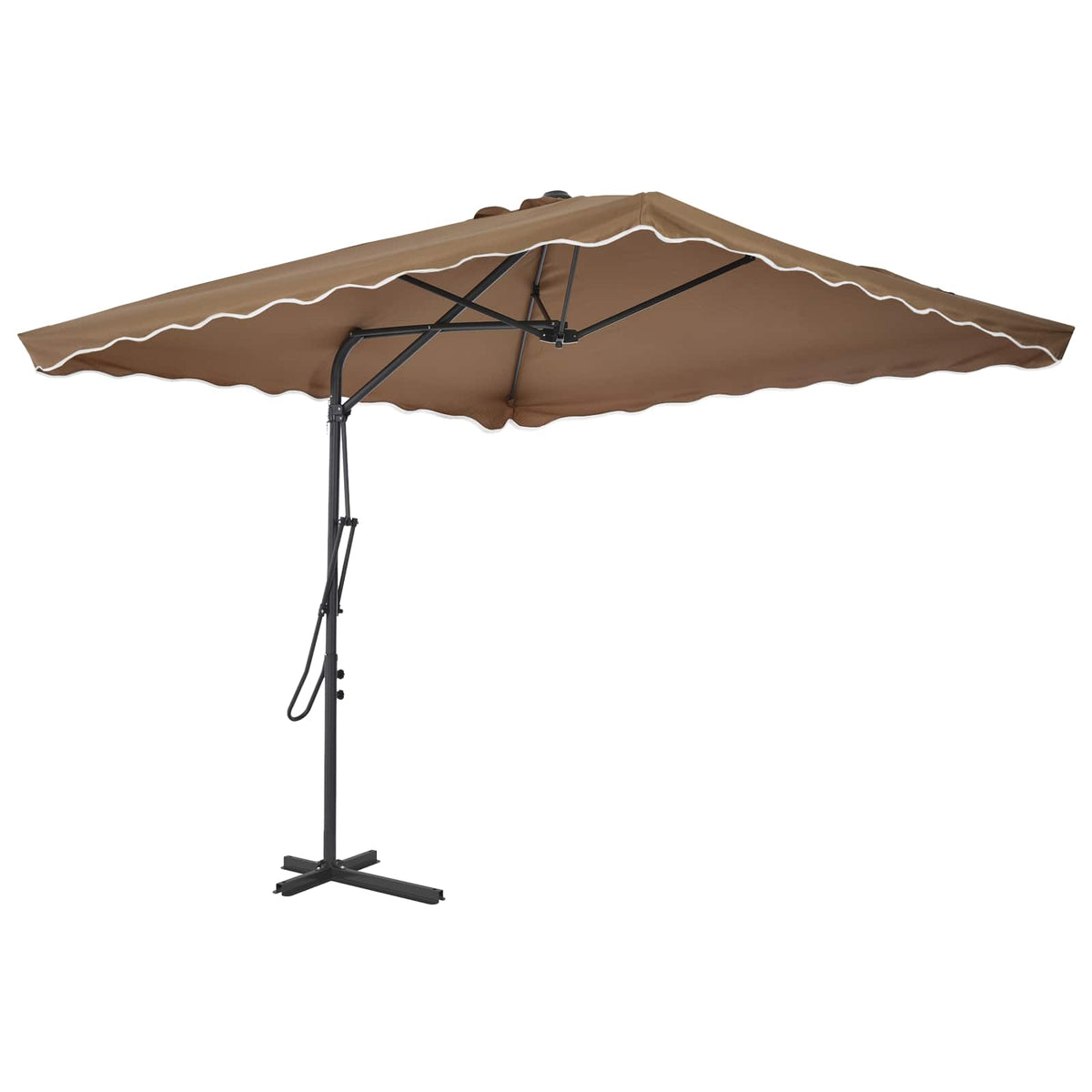 44884 vidaXL Outdoor Parasol with Steel Pole 250x250 cm Taupe