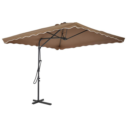 44884 vidaXL Outdoor Parasol with Steel Pole 250x250 cm Taupe