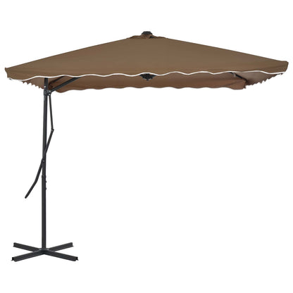 44884 vidaXL Outdoor Parasol with Steel Pole 250x250 cm Taupe