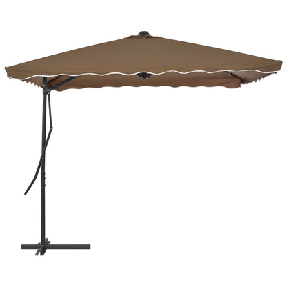 44884 vidaXL Outdoor Parasol with Steel Pole 250x250 cm Taupe