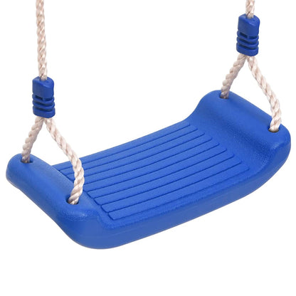 Swing Seat with Rope Ladder Blue 37x15 cm PE