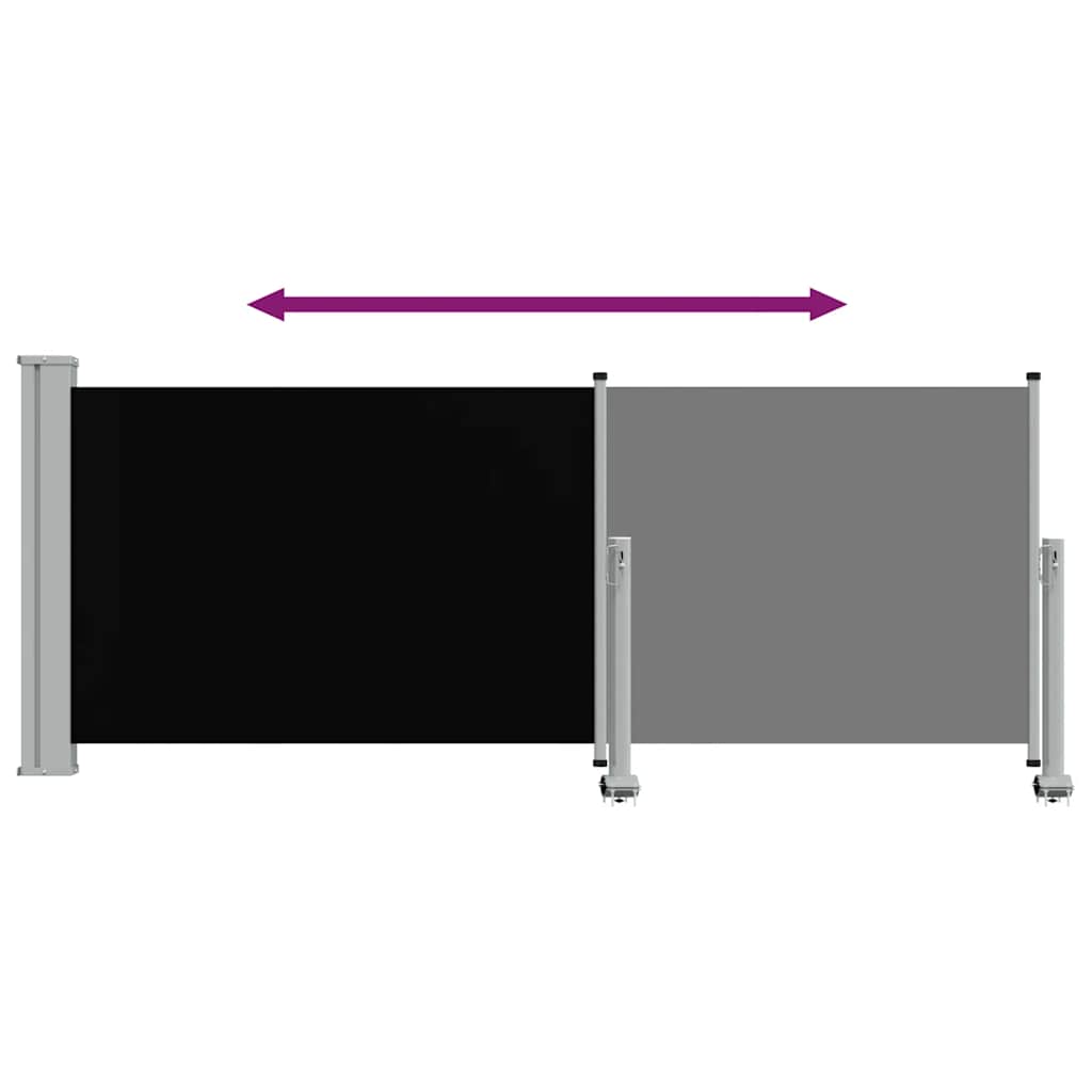 Patio Retractable Side Awning 100 x 300 cm Black