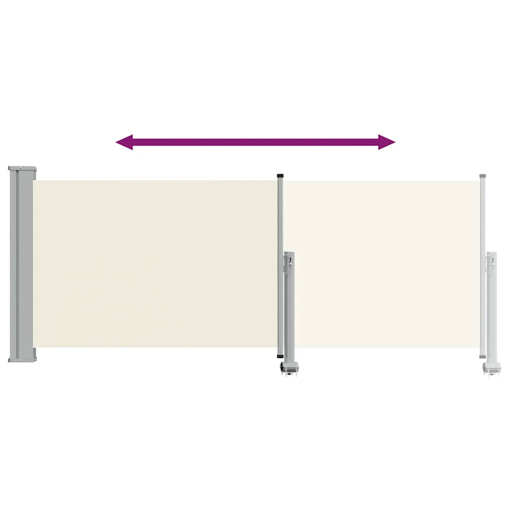 Patio Retractable Side Awning 100 x 300 cm Cream