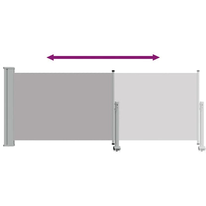 Patio Retractable Side Awning 100 x 300 cm Grey
