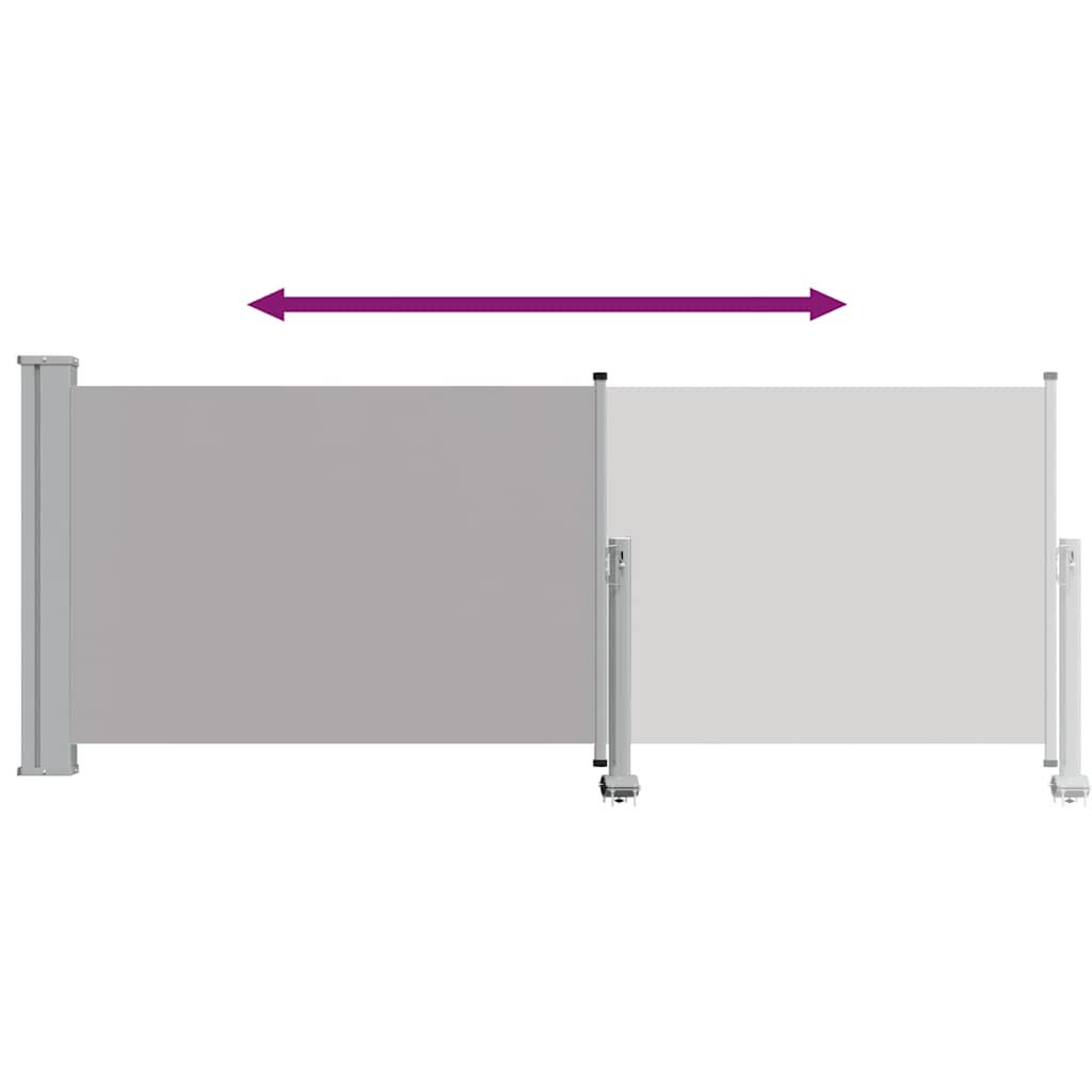 Patio Retractable Side Awning 100 x 300 cm Grey