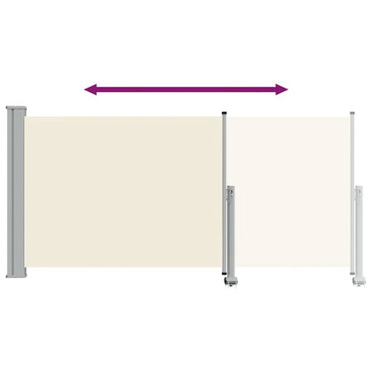 Patio Retractable Side Awning 120 x 300 cm Cream