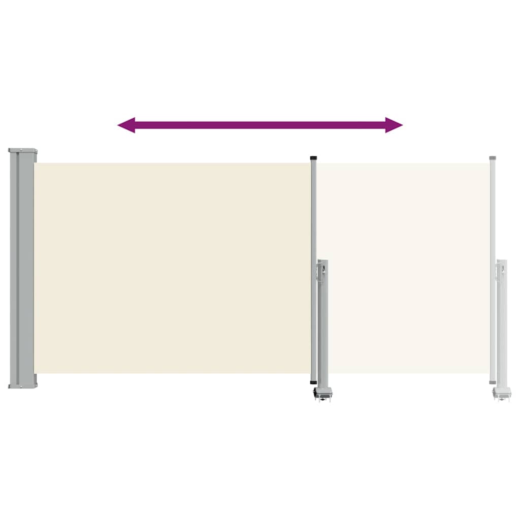 Patio Retractable Side Awning 120 x 300 cm Cream