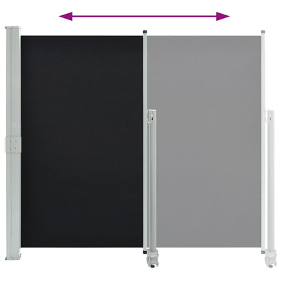 Patio Retractable Side Awning 140 x 300 cm Black