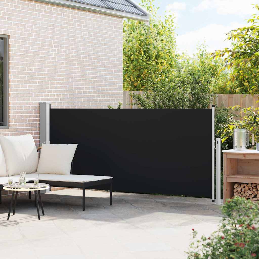 Retractable Side Awning 140 x 314 cm Black