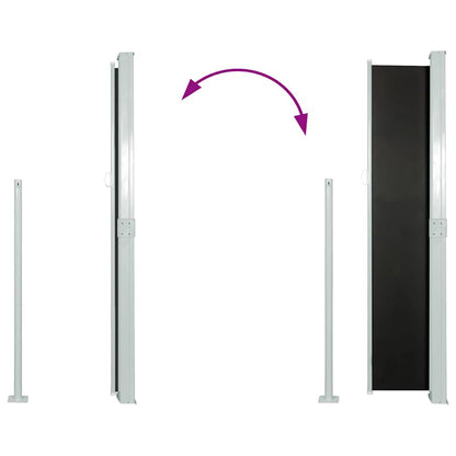 Side Awning | Black | Polyester, Steel | 140 x 300 cm | Retractable