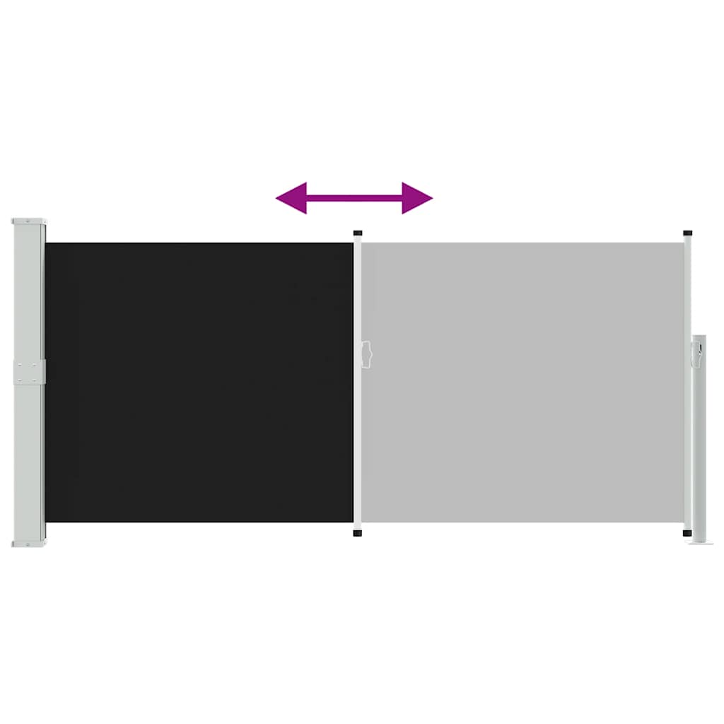 Retractable Side Awning 140 x 314 cm Black
