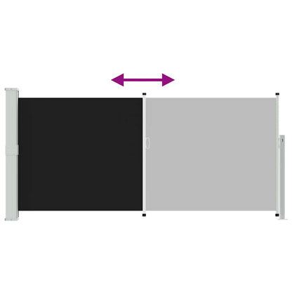 Retractable Side Awning 140 x 314 cm Black