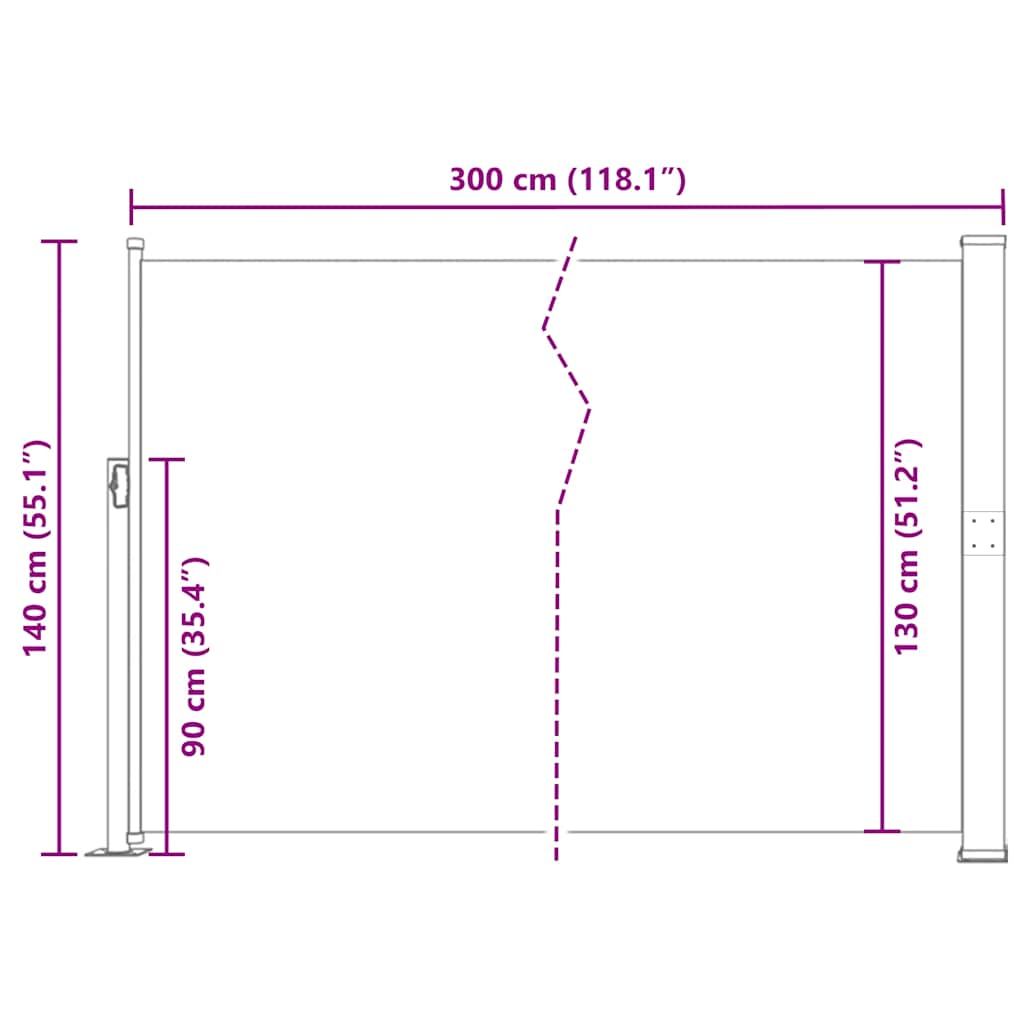 Side Awning | Cream, Green Grey