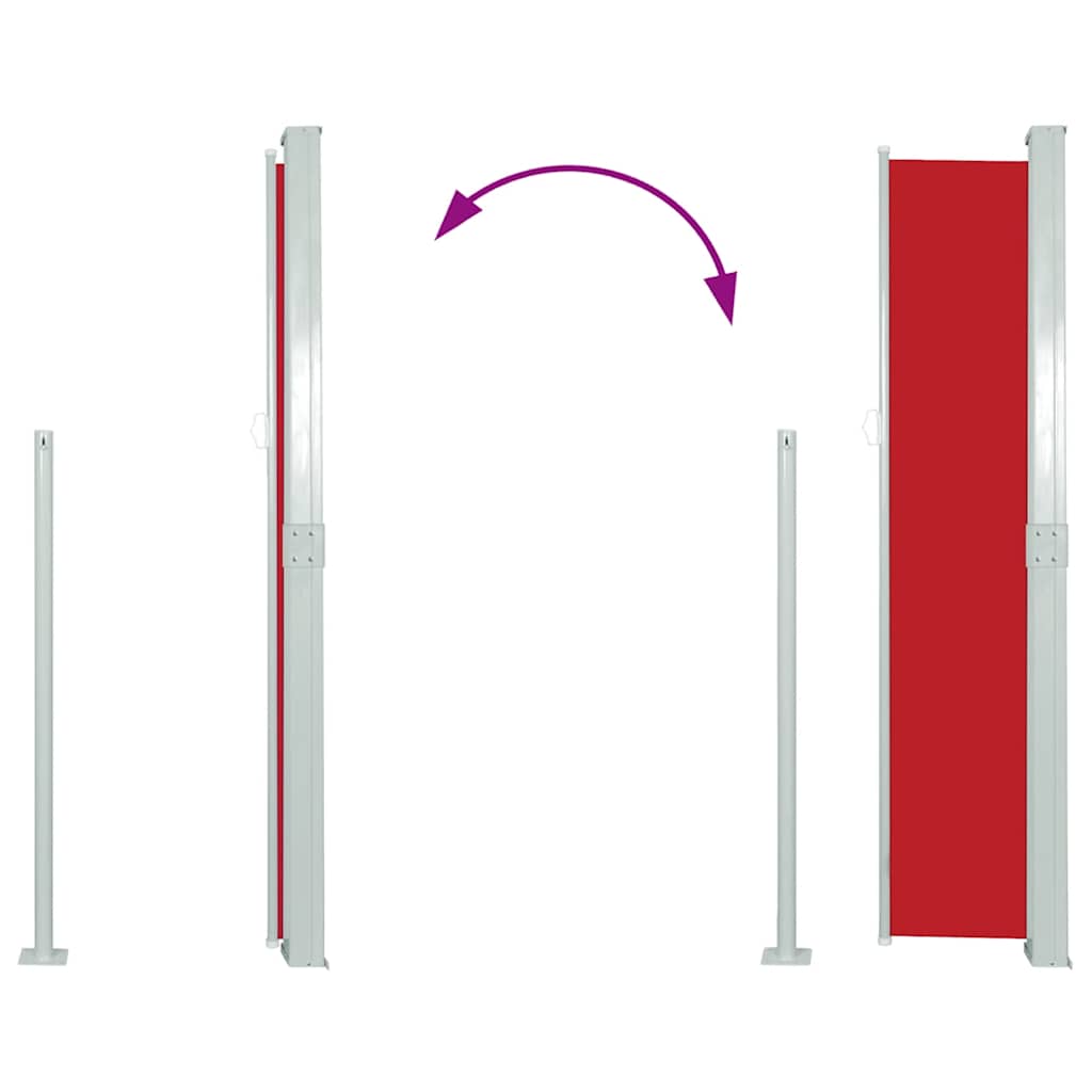 Retractable Side Awning 140 x 300 cm Red