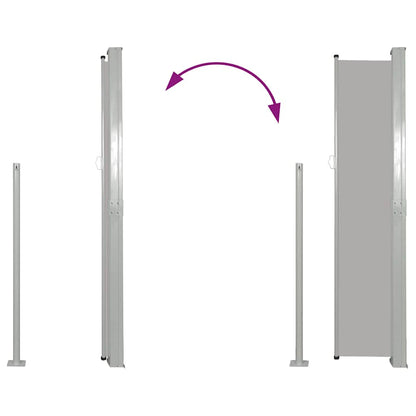 Retractable Side Awning 140 x 314 cm Grey