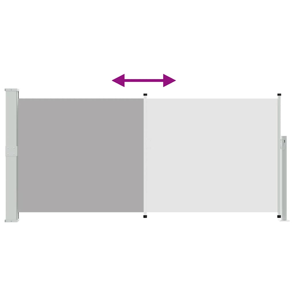 Retractable Side Awning 140 x 314 cm Grey