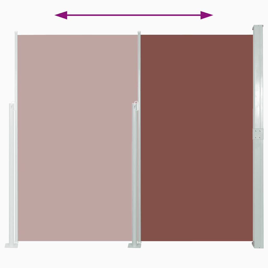 Side Awning | Brown | Steel frame, 100% polyester fabric with PU coating