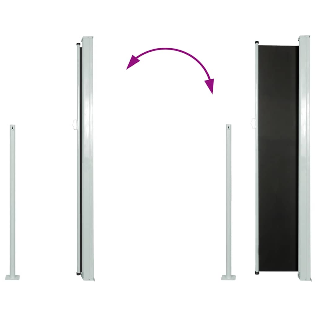 Retractable Side Awning 117x314 cm Black
